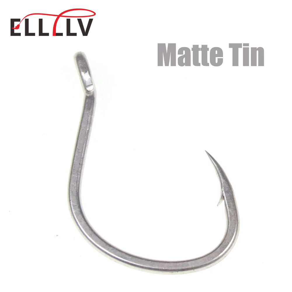 Fishing Hook Offset - 10 adet mat teneke Anti-pas tuzlu