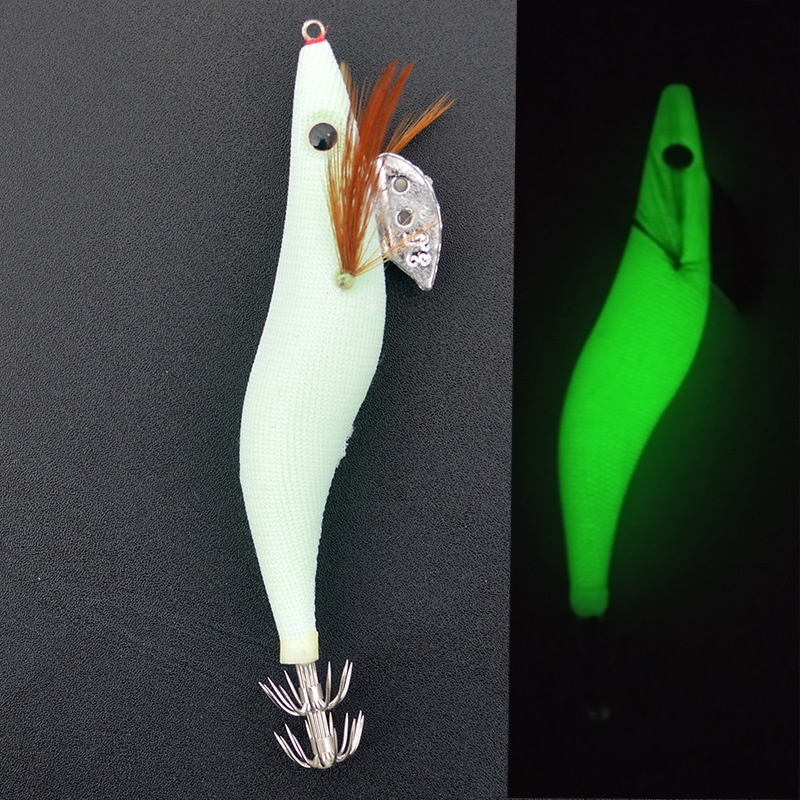 Fishing Hook Size - 1 adet aydınlık kalamar Jigs beyaz