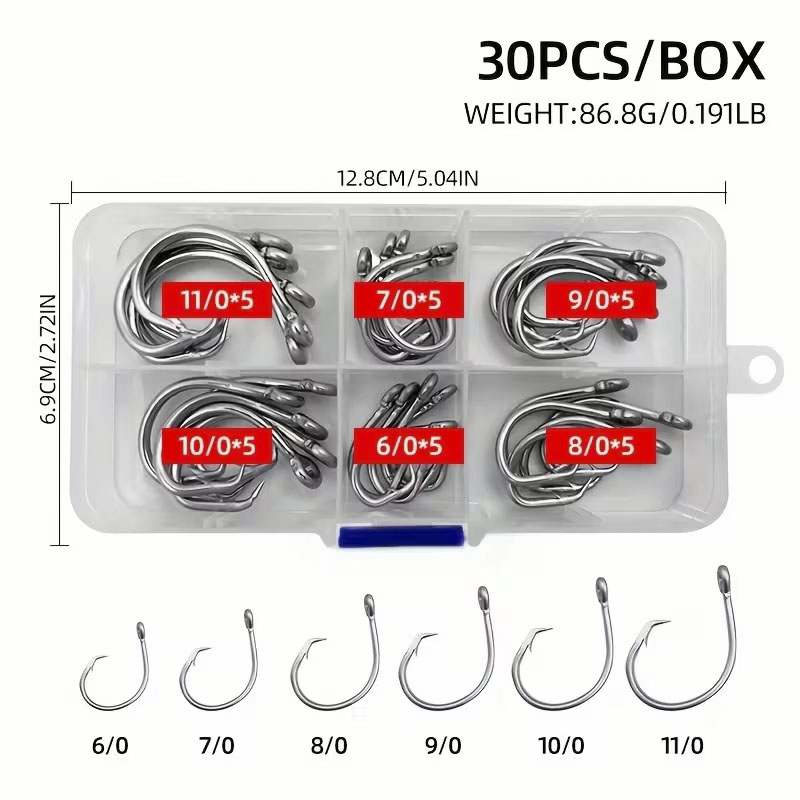30 adet/kutu Balıkçılık Kancal - Fishing Hook Circle incelemesi ve fiyatı