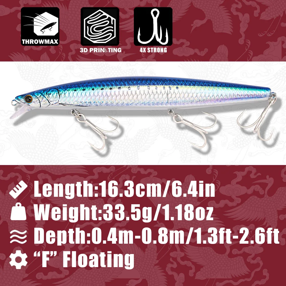 B&U 163mm/33.5g Yüzen Uzun Atı - Fishing Hook Treble incelemesi ve fiyatı