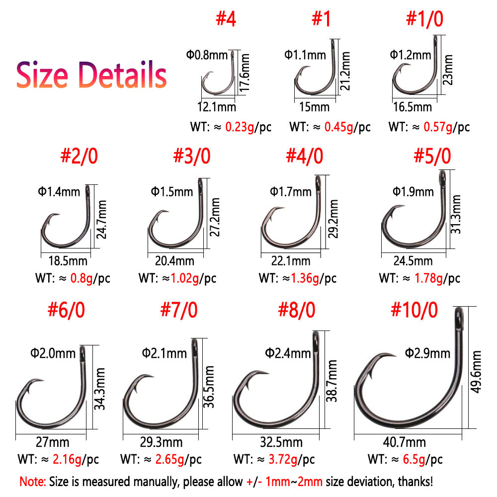 Bimoo 5 adet # 4~8/0 Ağır Geni - Fishing Hook Circle incelemesi ve fiyatı