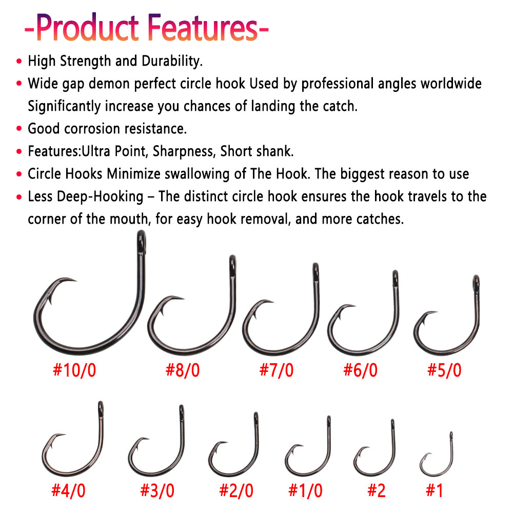 Bimoo 5 adet # 4~8/0 Ağır Geni - Fishing Hook Circle incelemesi ve fiyatı