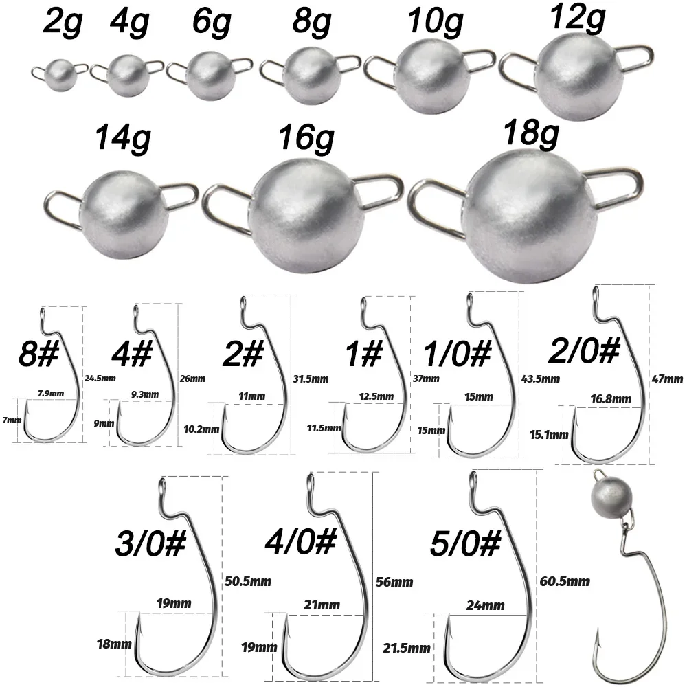 5 adet Metal Jig Kafa Solucan  - Fishing Hook Offset incelemesi ve fiyatı
